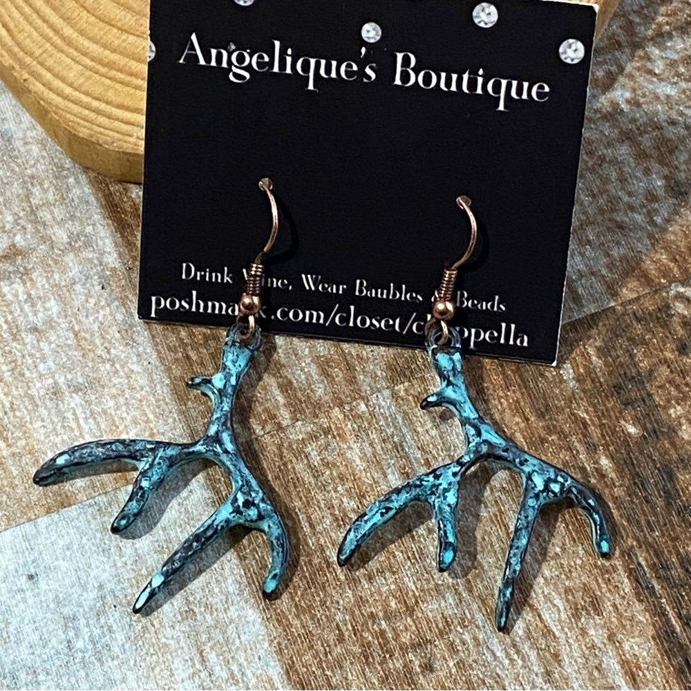 3/ $20 Patina Antler Drop Earrings